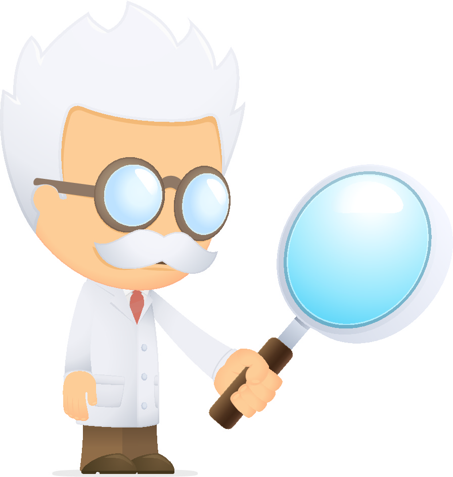 scientist with a magnifying glass